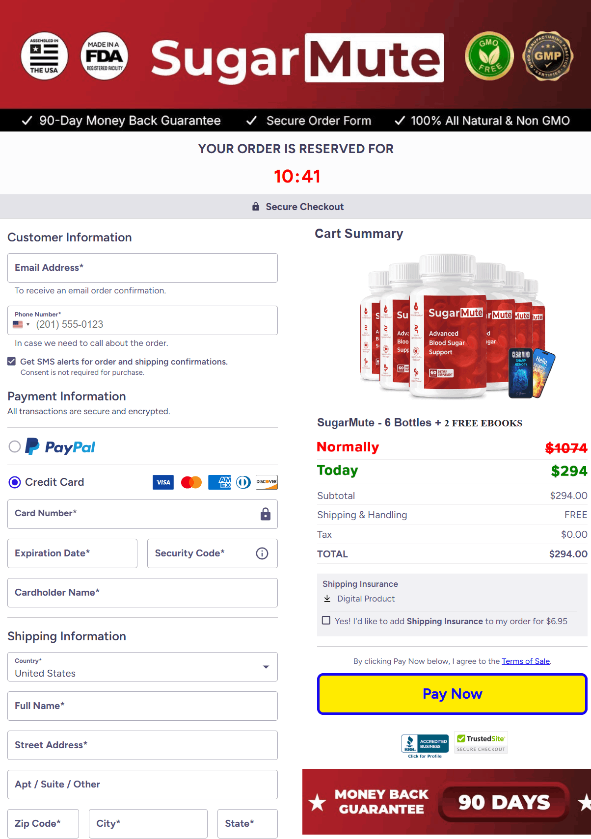 Sugarmute-secure checkout page